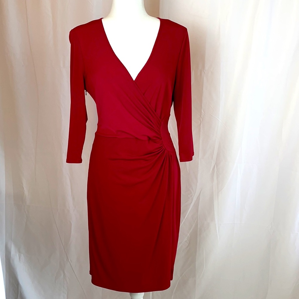 Red Dress with 3/4 sleeves Size 8